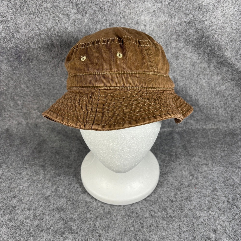 HeadShot By KC Caps Unisex Bucket Hat S/M Brown Cotton Twill Sun Fisherman Hat